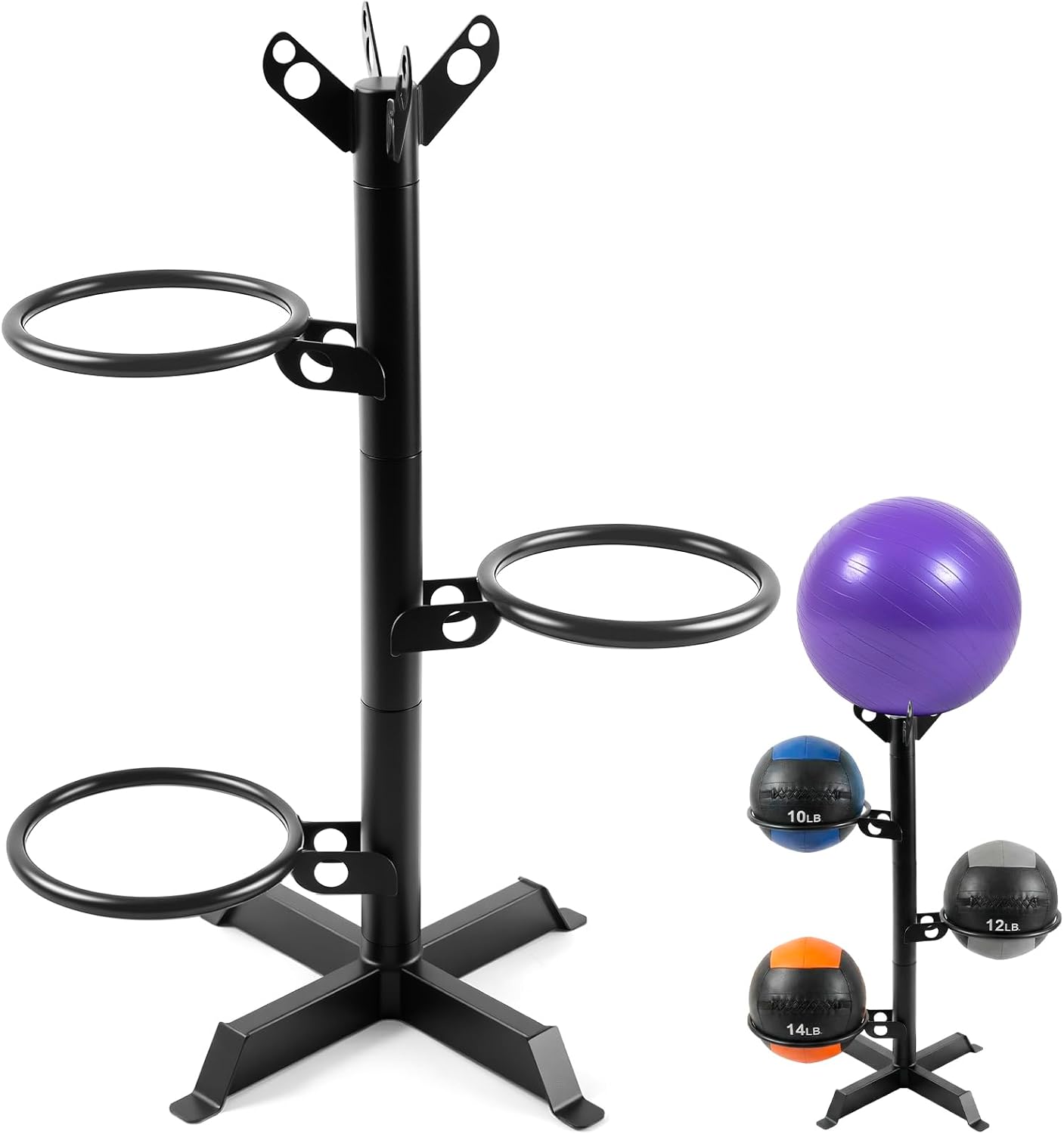 Medicine Ball Slam - Medicine Ball Rack voor thuisgym, 4-laags