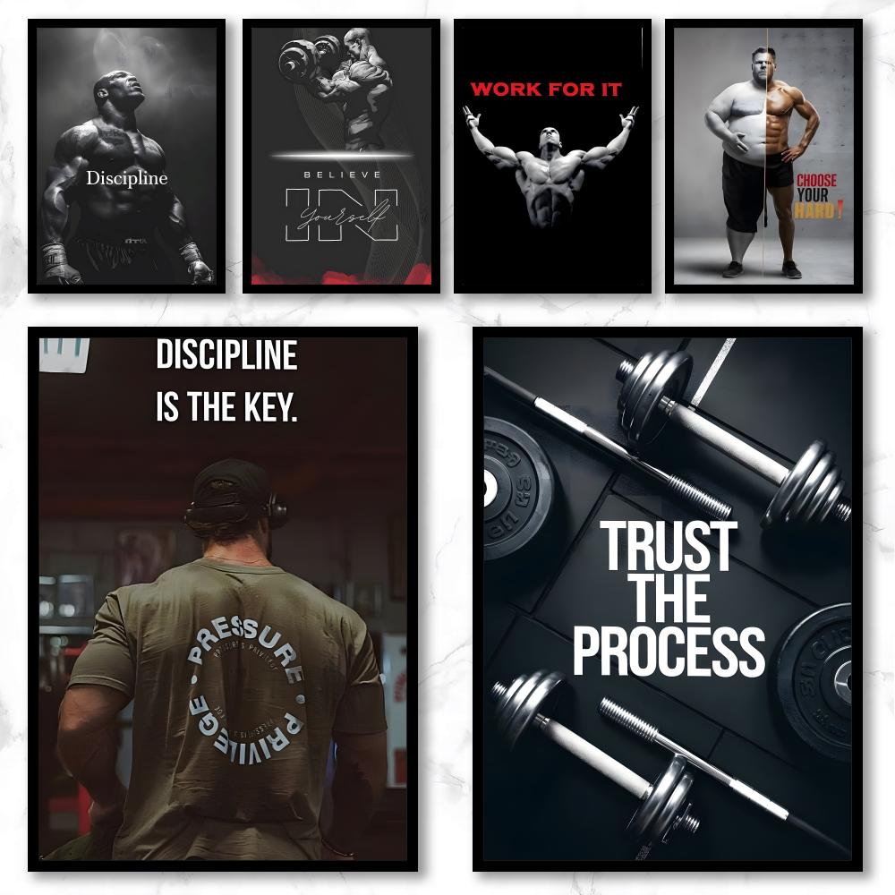 Home Gym Yoga - Art F-fitness motivatieposter Hedendaagse graffiti-kunstposters, chique