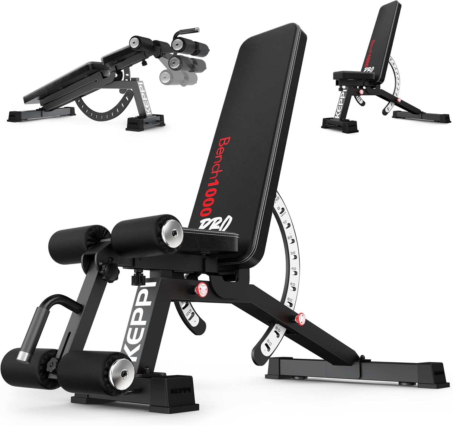 Home Gym Weight Bench - Homegym krachttraining gewichtsbank, staal, grijs, 1200LB
