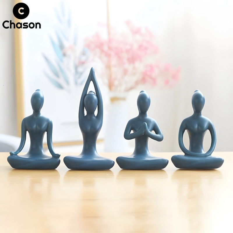 Blauw Zen Abstract Yoga Poses  - Home Gym Zen recensie en prijs
